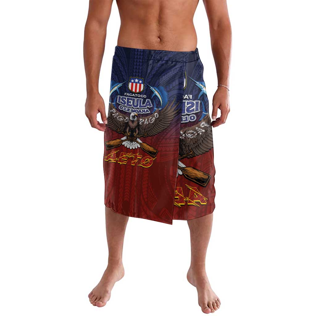 American Samoa Fautasi Lavalava Pago Pago Aeto and Iseula o le Moana of Fagatogo Red-Blue - Polynesian Pride