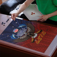 American Samoa Fautasi Puzzle Pago Pago Aeto and Iseula o le Moana of Fagatogo Red-Blue - Polynesian Pride