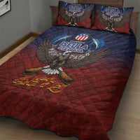 American Samoa Fautasi Quilt Bed Set Pago Pago Aeto and Iseula o le Moana of Fagatogo Red-Blue - Polynesian Pride