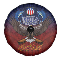 American Samoa Fautasi Spare Tire Cover Pago Pago Aeto and Iseula o le Moana of Fagatogo Red-Blue - Polynesian Pride