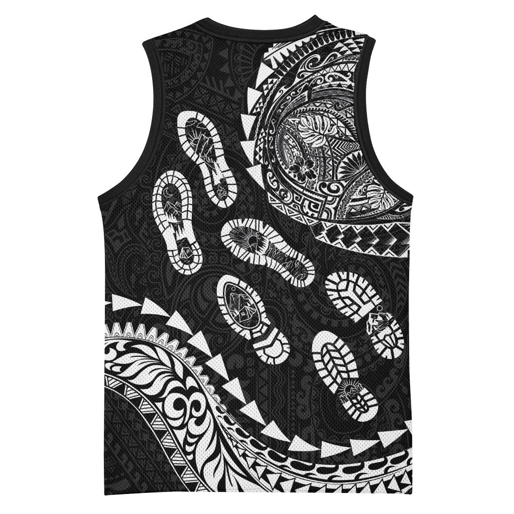 Hawaii Running Basketball Jersey Polynesian Tribal Tattoo