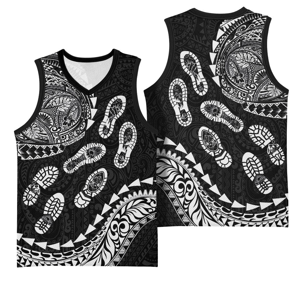 Hawaii Running Basketball Jersey Polynesian Tribal Tattoo