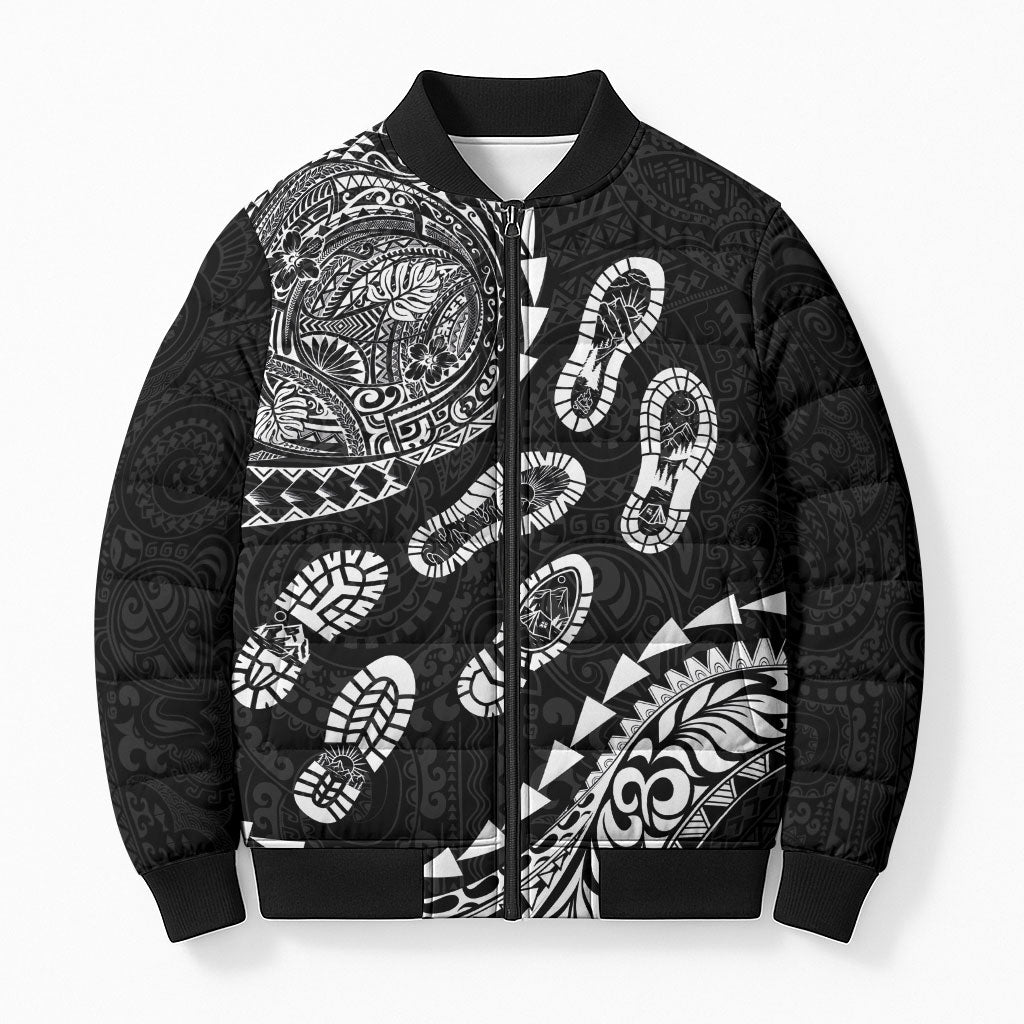 Hawaii Running Bomber Puffer Jacket Polynesian Tribal Tattoo