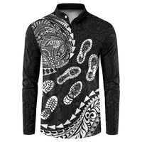 Hawaii Running Button Sweatshirt Polynesian Tribal Tattoo
