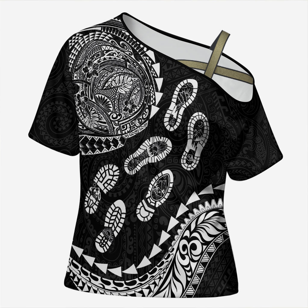 Hawaii Running Cross Shoulder Shirt Polynesian Tribal Tattoo