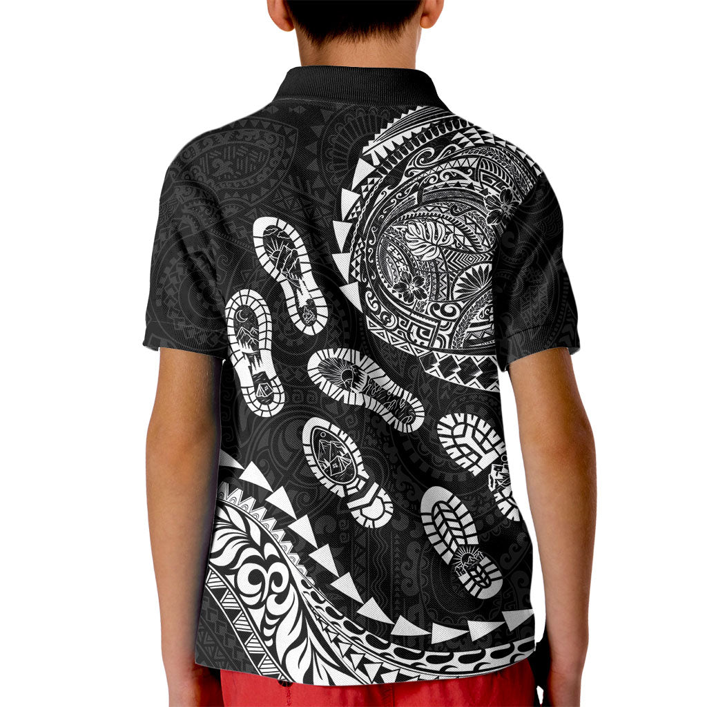 Hawaii Running Kid Polo Shirt Polynesian Tribal Tattoo