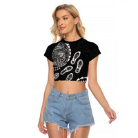 Hawaii Running Raglan Cropped T Shirt Polynesian Tribal Tattoo