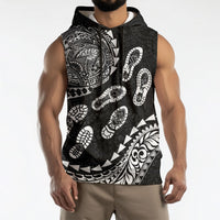 Hawaii Running Sleeveless Hoodie Polynesian Tribal Tattoo