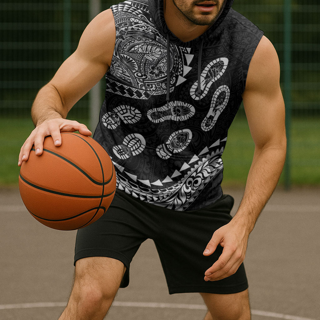 Hawaii Running Sleeveless Hoodie Polynesian Tribal Tattoo