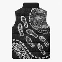 Hawaii Running Sleeveless Puffer Jacket Polynesian Tribal Tattoo