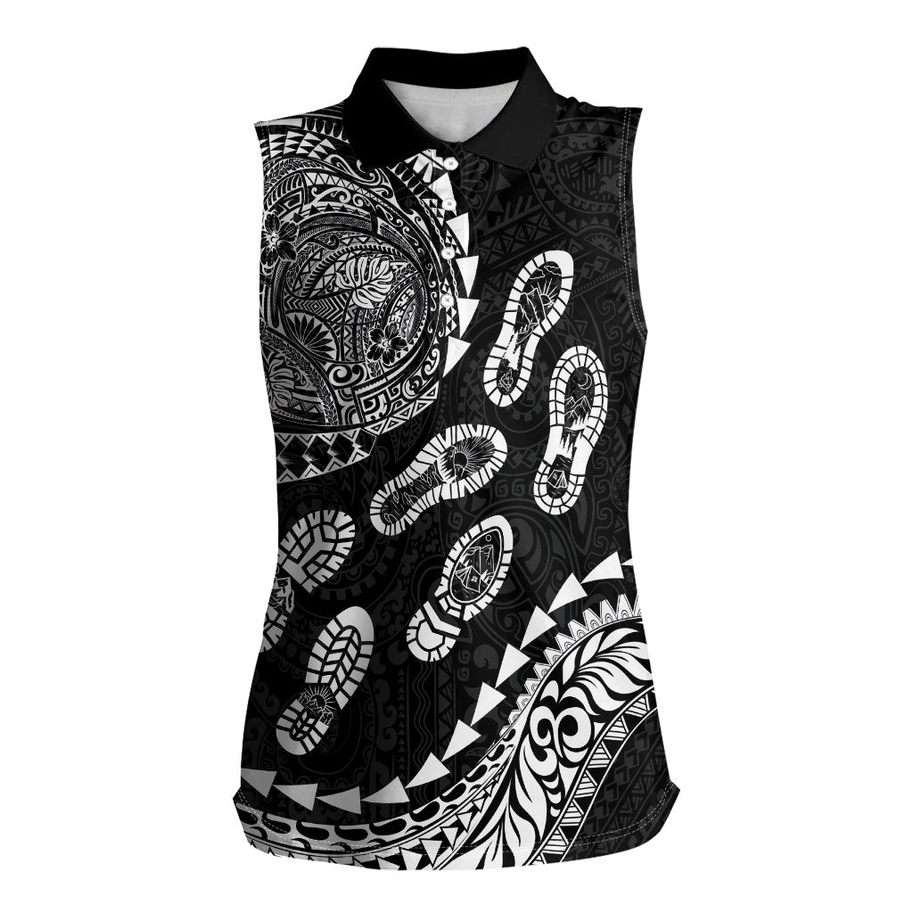 Hawaii Running Women Sleeveless Polo Shirt Polynesian Tribal Tattoo