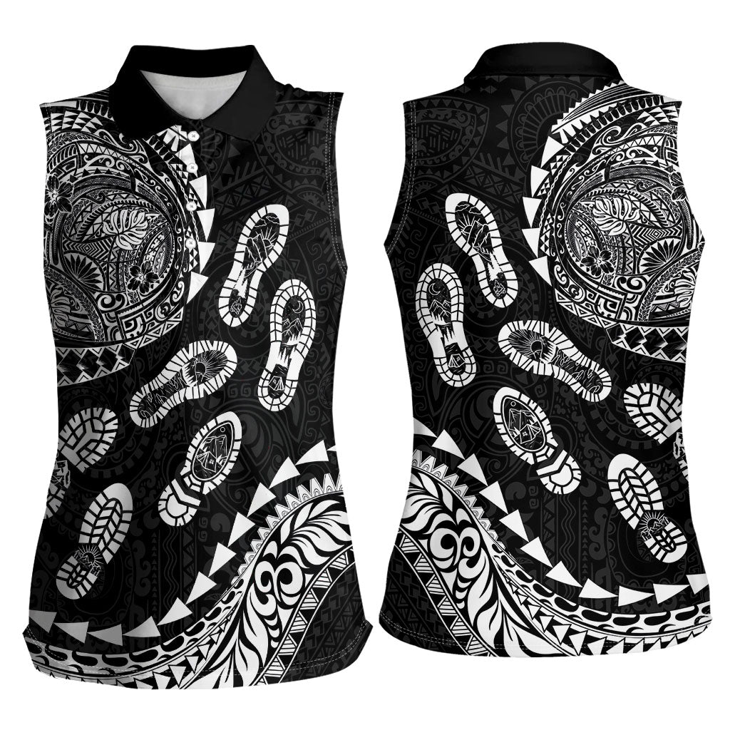 Hawaii Running Women Sleeveless Polo Shirt Polynesian Tribal Tattoo