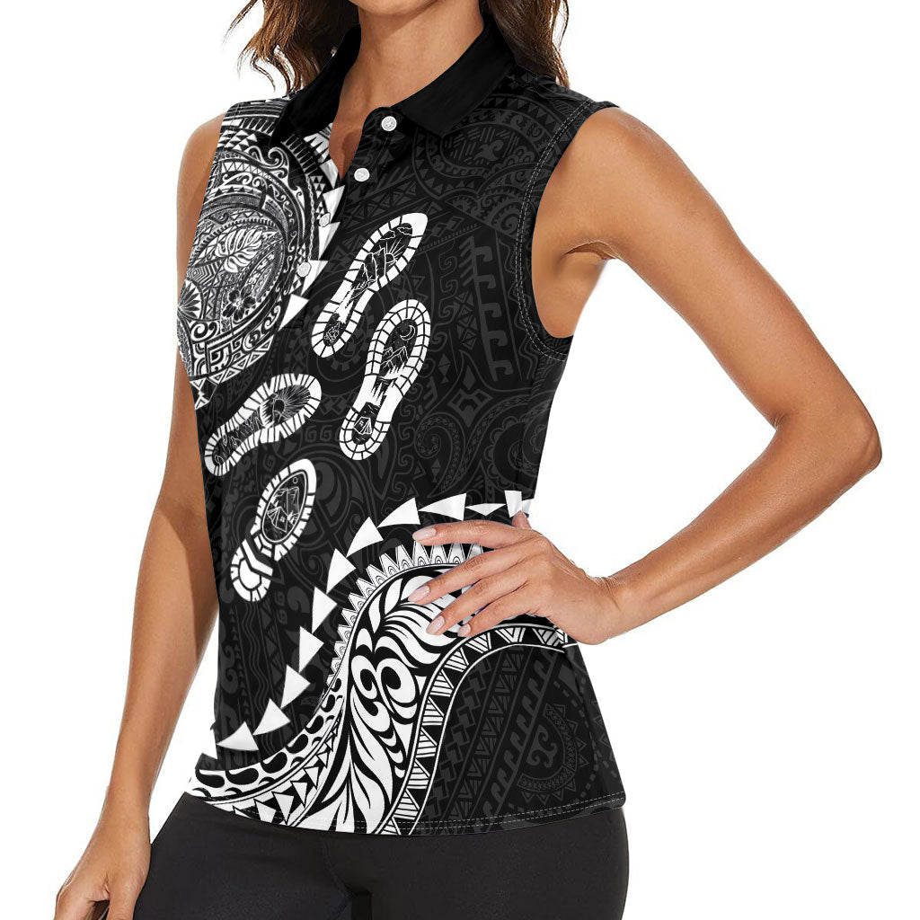 Hawaii Running Women Sleeveless Polo Shirt Polynesian Tribal Tattoo
