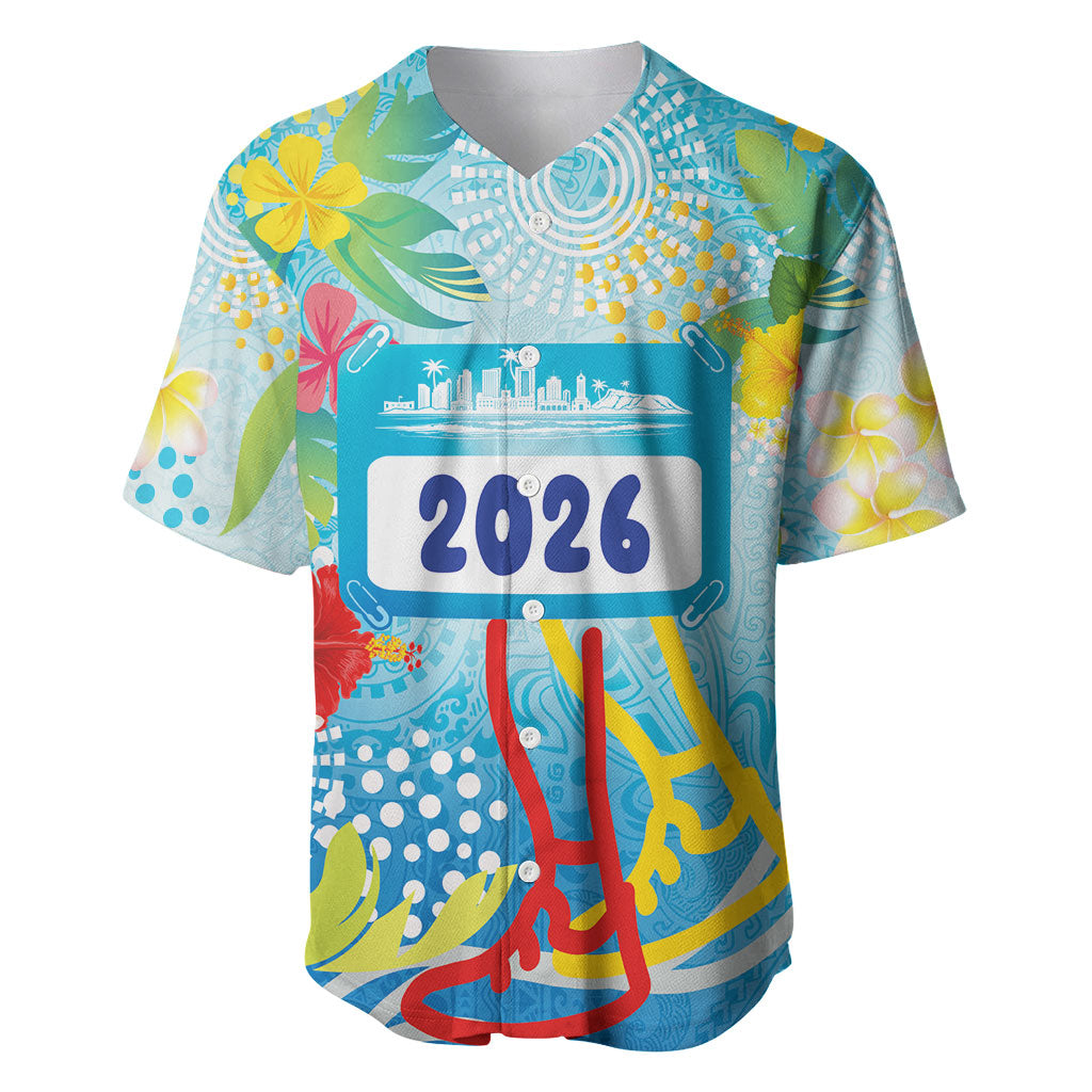 Personalized Hawaii Marathon Baseball Jersey Polynesian Motif Tropical Style