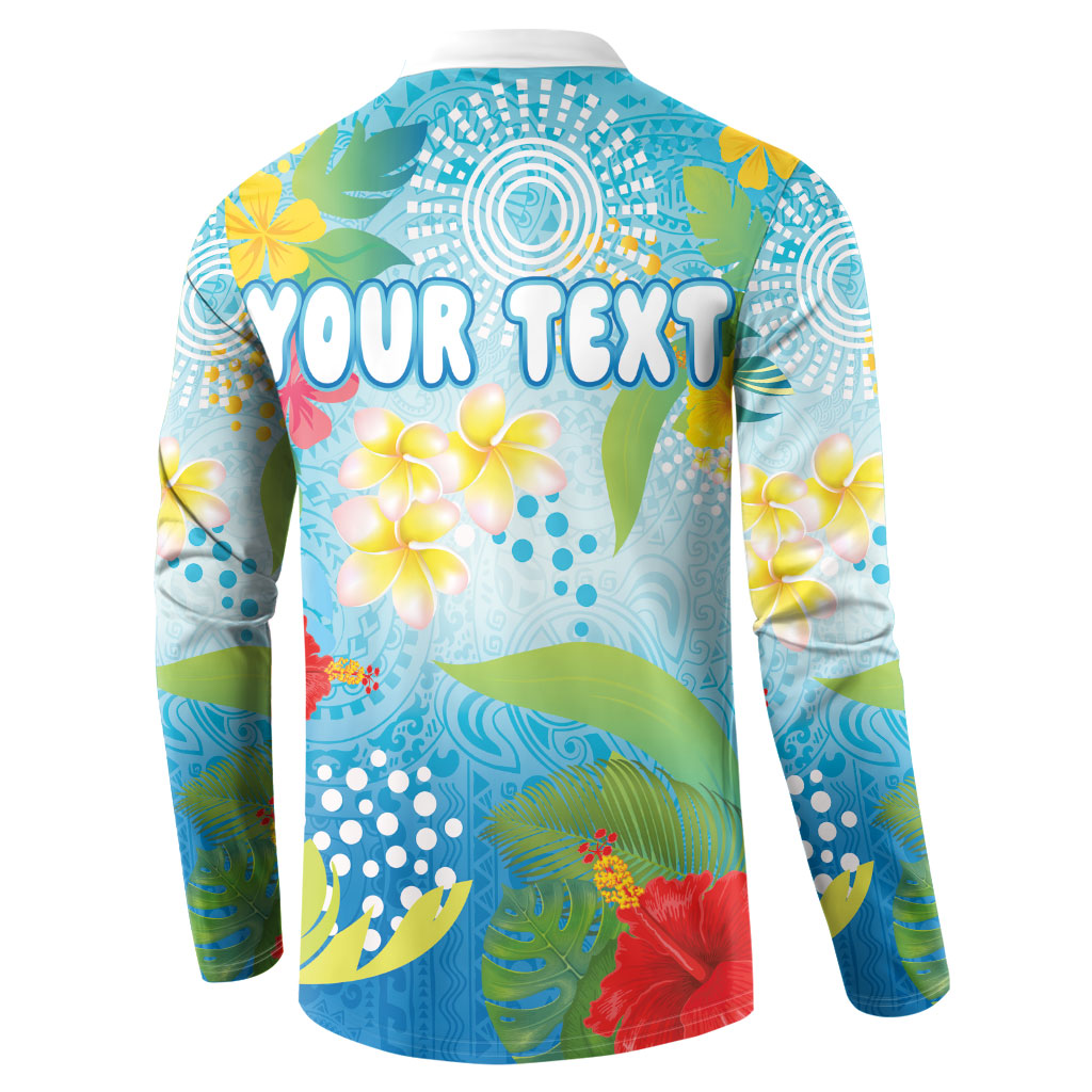 Personalized Hawaii Marathon Button Sweatshirt Polynesian Motif Tropical Style