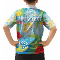 Personalized Hawaii Marathon Kid Hawaiian Shirt Polynesian Motif Tropical Style
