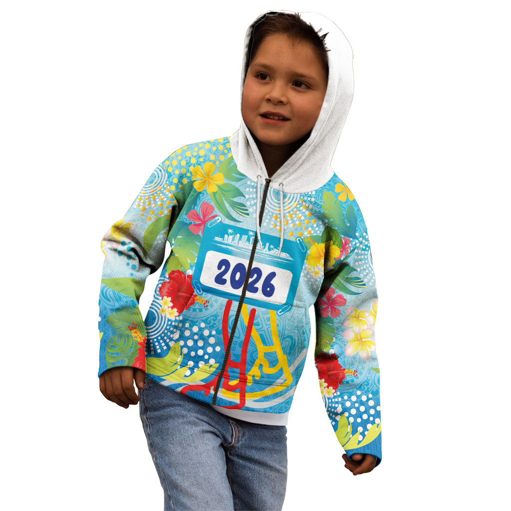 Personalized Hawaii Marathon Kid Hoodie Polynesian Motif Tropical Style