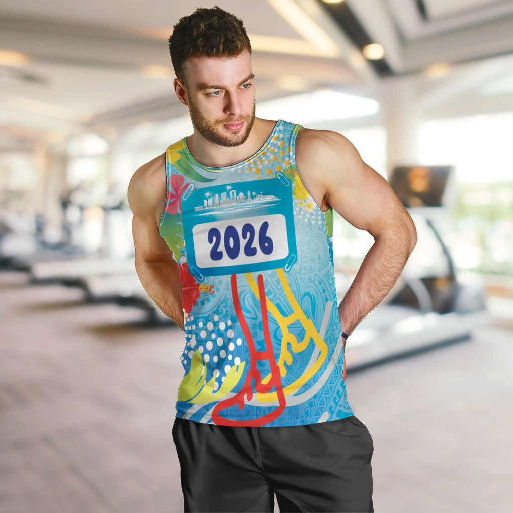 Personalized Hawaii Marathon Men Tank Top Polynesian Motif Tropical Style