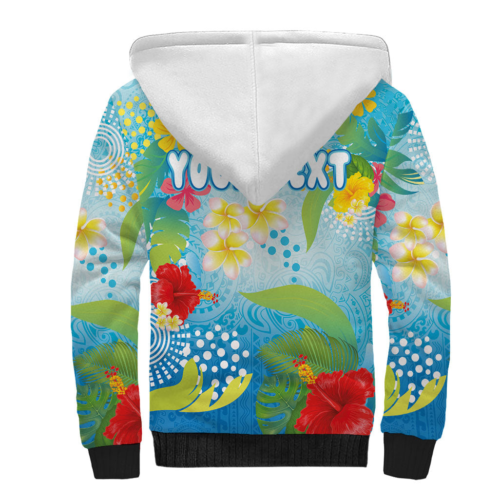 Personalized Hawaii Marathon Sherpa Hoodie Polynesian Motif Tropical Style