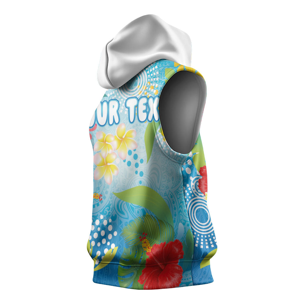 Personalized Hawaii Marathon Sleeveless Hoodie Polynesian Motif Tropical Style