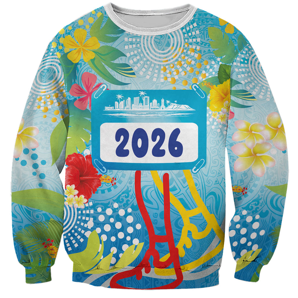 Personalized Hawaii Marathon Sweatshirt Polynesian Motif Tropical Style