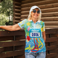 Personalized Hawaii Marathon Women Polo Shirt Polynesian Motif Tropical Style
