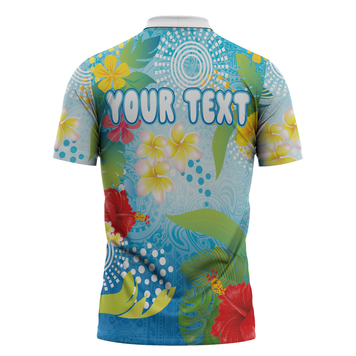 Personalized Hawaii Marathon Zipper Polo Shirt Polynesian Motif Tropical Style
