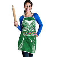 Hawaii Rainbow Warriors Apron Polynesian Motif Green Color