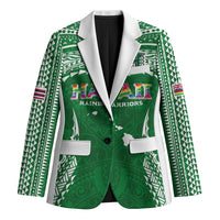 Custom Hawaii Rainbow Warriors Blazer Polynesian Motif Green Color