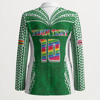 Custom Hawaii Rainbow Warriors Blazer Polynesian Motif Green Color