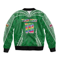 Custom Hawaii Rainbow Warriors Bomber Jacket Polynesian Motif Green Color