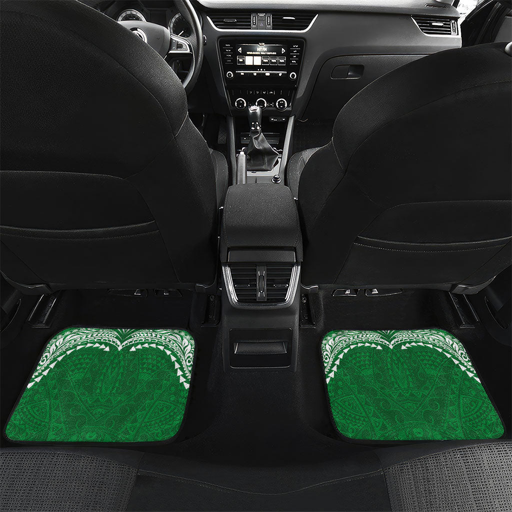 Custom Hawaii Rainbow Warriors Car Mats Polynesian Motif Green Color