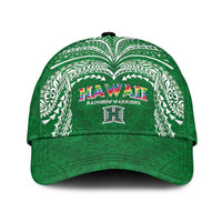 Hawaii Rainbow Warriors Classic Cap Polynesian Motif Green Color