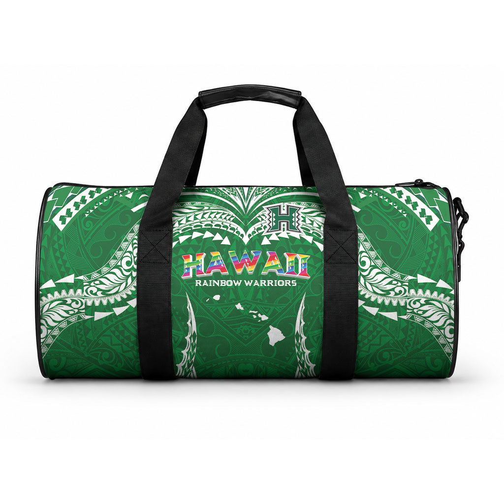 Hawaii Rainbow Warriors Duffle Bag Polynesian Motif Green Color