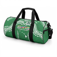 Hawaii Rainbow Warriors Duffle Bag Polynesian Motif Green Color