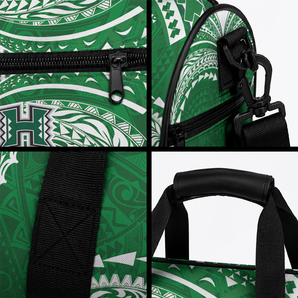 Hawaii Rainbow Warriors Duffle Bag Polynesian Motif Green Color
