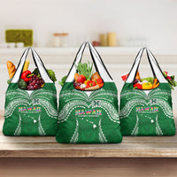 Hawaii Rainbow Warriors Grocery Bag Polynesian Motif Green Color