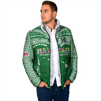 Custom Hawaii Rainbow Warriors Padded Jacket Polynesian Motif Green Color