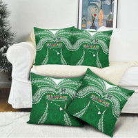 Hawaii Rainbow Warriors Pillow Cover Polynesian Motif Green Color