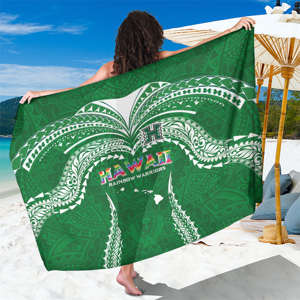 Hawaii Rainbow Warriors Sarong Polynesian Motif Green Color