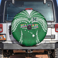 Hawaii Rainbow Warriors Spare Tire Cover Polynesian Motif Green Color
