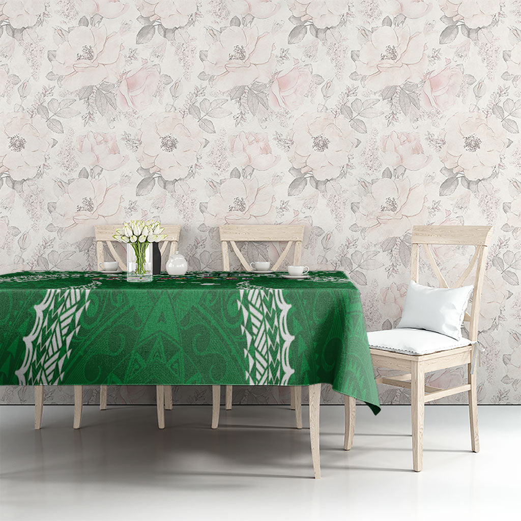 Hawaii Rainbow Warriors Tablecloth Polynesian Motif Green Color