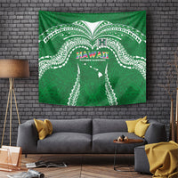 Hawaii Rainbow Warriors Tapestry Polynesian Motif Green Color