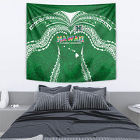Hawaii Rainbow Warriors Tapestry Polynesian Motif Green Color