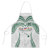 Hawaii Rainbow Warriors Apron Polynesian Motif White Color