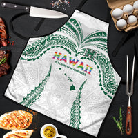 Hawaii Rainbow Warriors Apron Polynesian Motif White Color