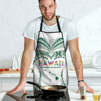 Hawaii Rainbow Warriors Apron Polynesian Motif White Color