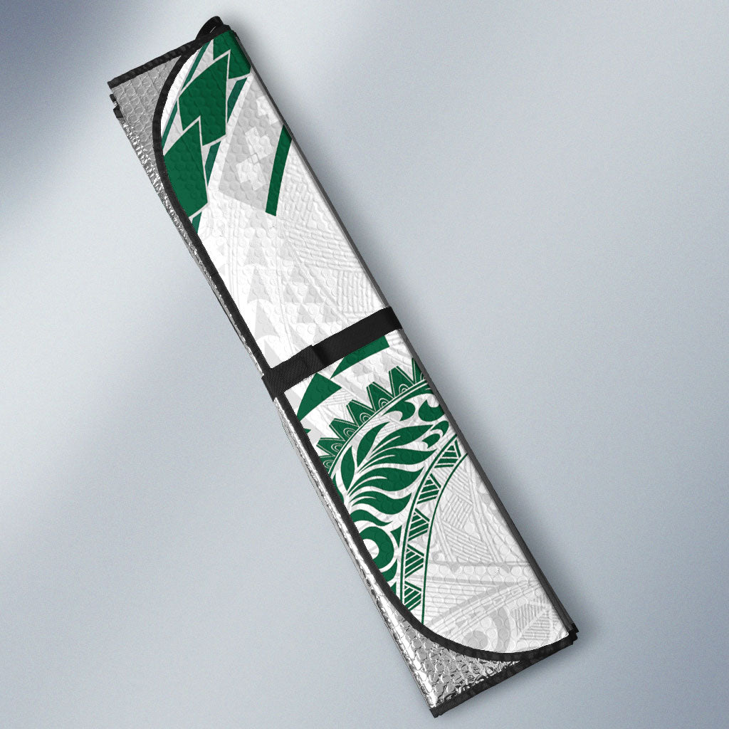 Hawaii Rainbow Warriors Auto Sun Shade Polynesian Motif White Color
