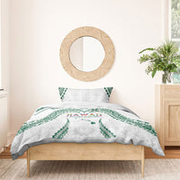 Hawaii Rainbow Warriors Bedding Set Polynesian Motif White Color