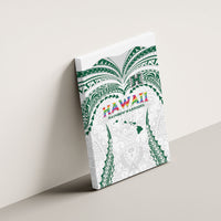 Hawaii Rainbow Warriors Canvas Wall Art Polynesian Motif White Color
